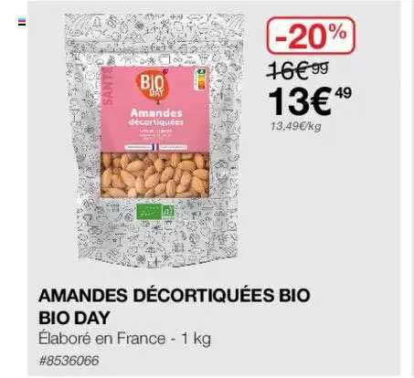 amandes décortiquées bio bio day