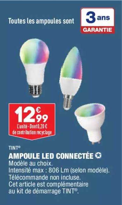 ampoule led connectée tint