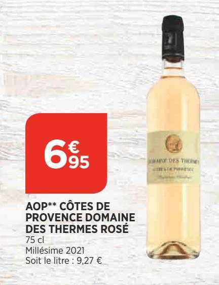 aop  côtes de provence domaine des thermes rosé