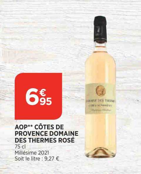aop côtes de provence domaine des thermes rosé