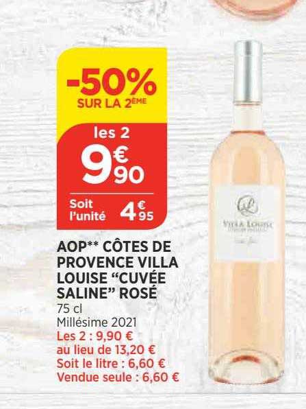 aop  côtes de provence villa louise "cuvée saline" rosé