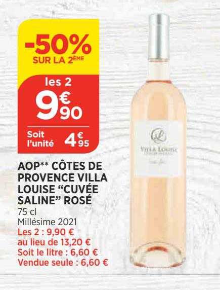 aop côtes de provence villa louise "cuvée saline" rosé