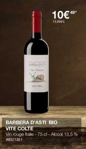 barbera d'asti bio vite colte