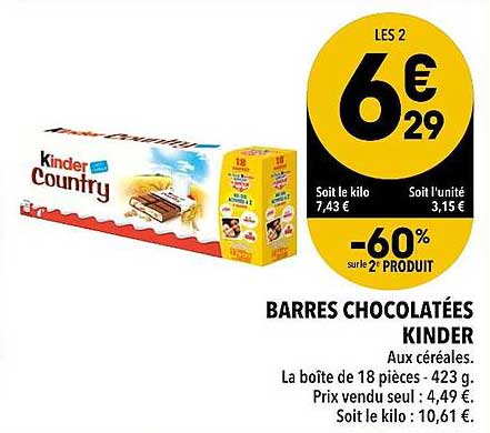 Barres Chocolatées Kinder
