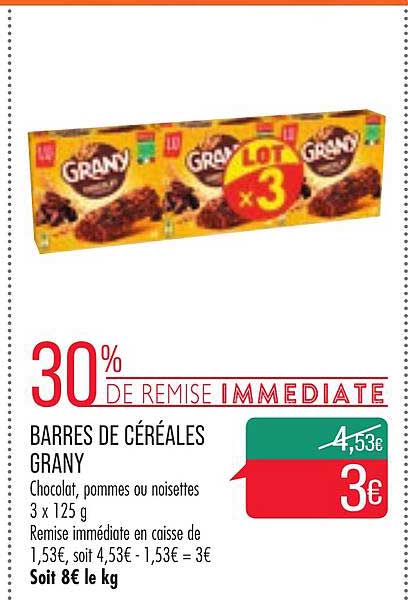 barres de céréales grany