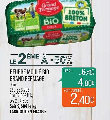 beurre moulé bio grand fermage