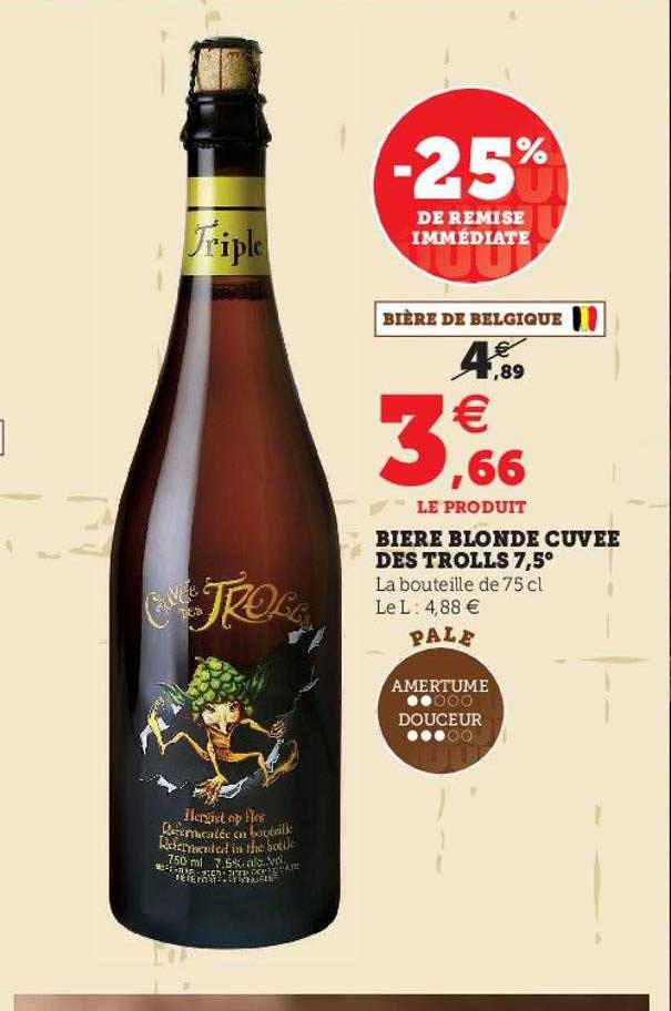 bière blonde cuvée des trolls 7,5°