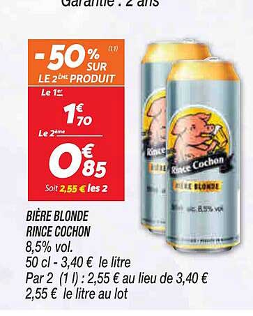 bière blonde rince cochon