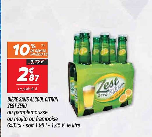 bière sans alcool citron zest zéro