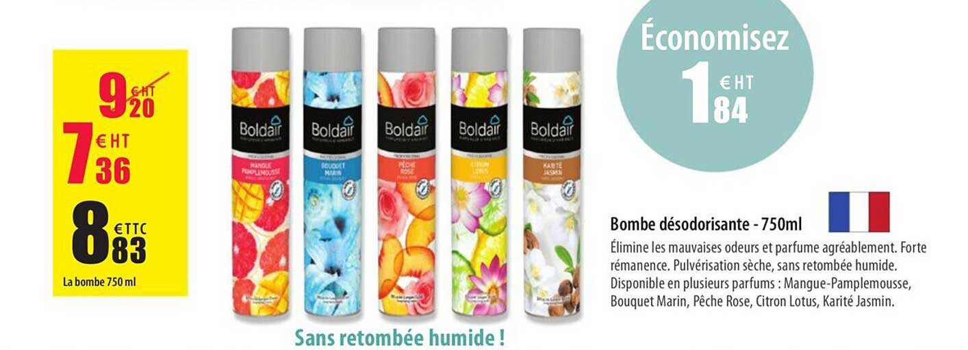 bombe désodorisante - 750ml boldair