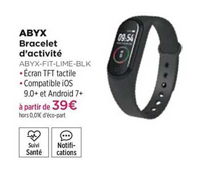 bracelet d'activité abyx abyx-fit-lime-blk