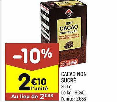 cacao non sucré