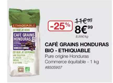 Café Grains Honduras Bio - éthiquable