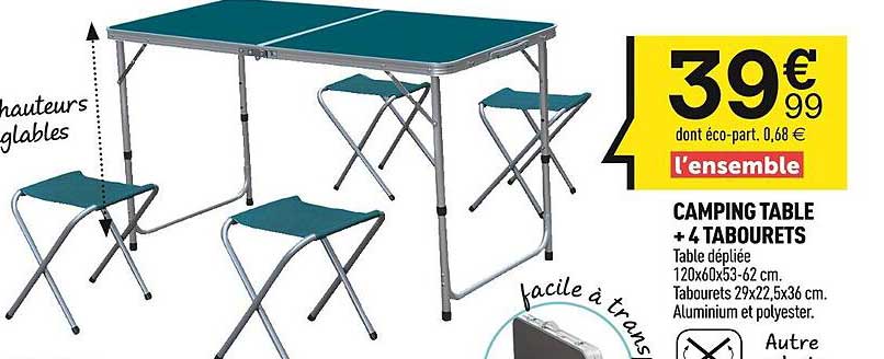 Camping Table + 4 Tabourets