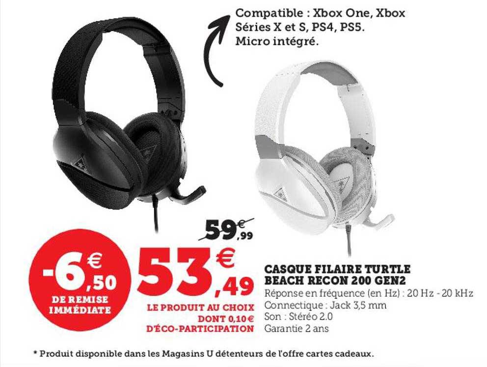 casque filaire turtle beach recon 200 gen2