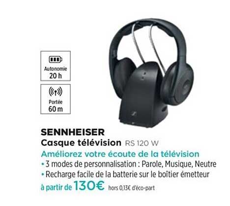 casque télévision rs 120 w sennheiser