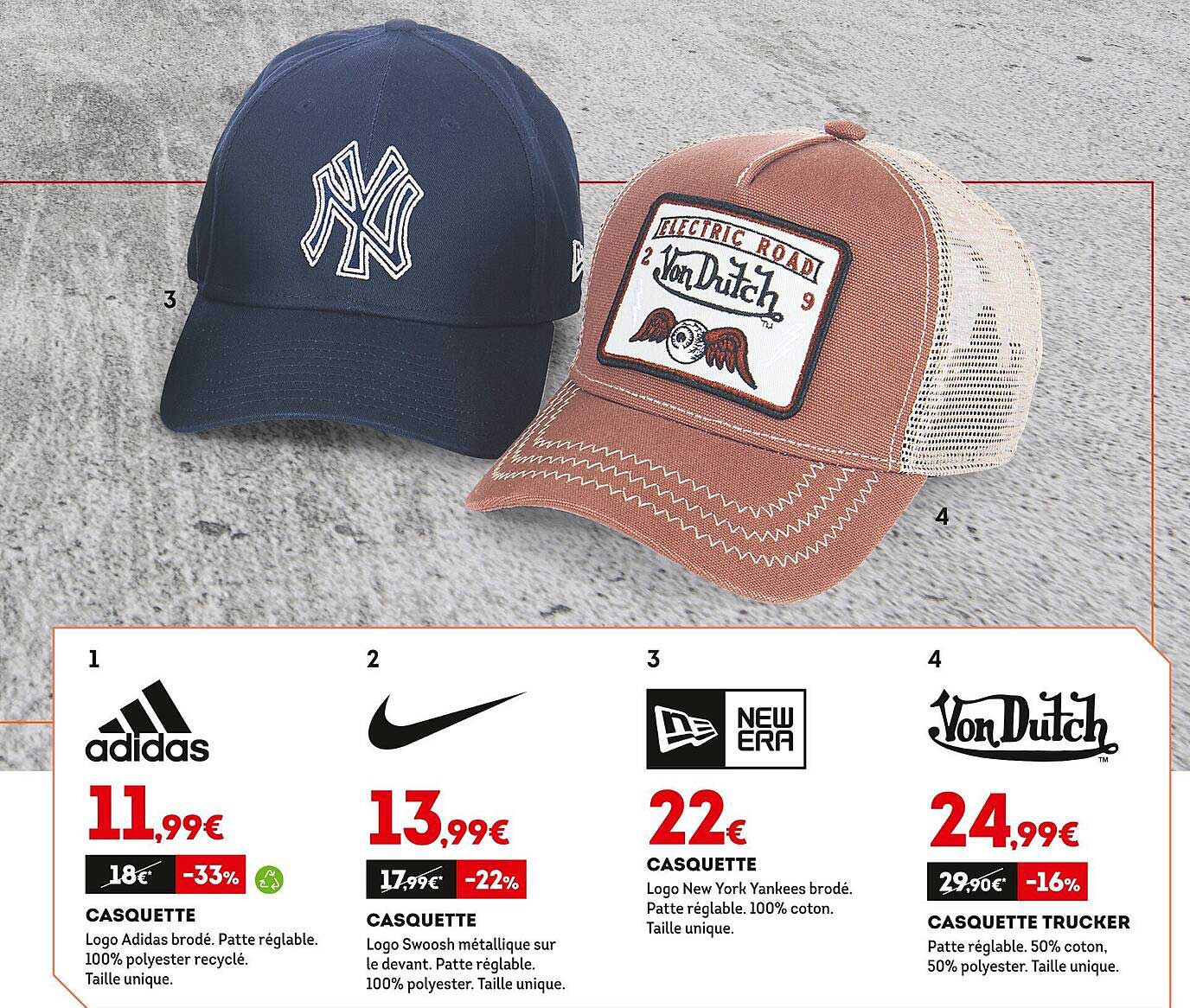 casquette adidas, casquette nike, casquette new era, vah dutch