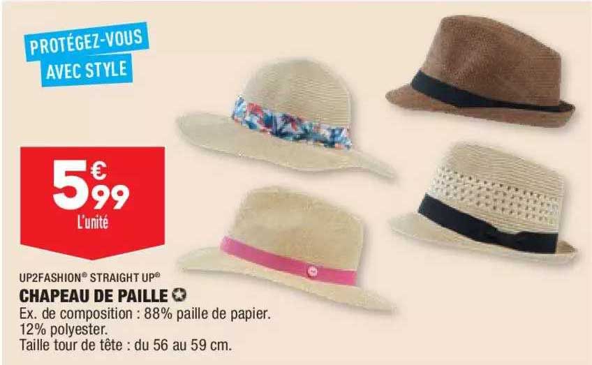 Chapeau De Paille Up2fashion Straight Up