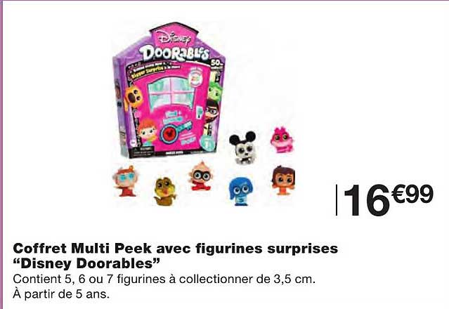 coffret multi peek avec figurines surprises "disney doorables"