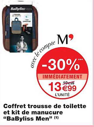 coffret trousse de toilette et kit de manucure "babyliss men"