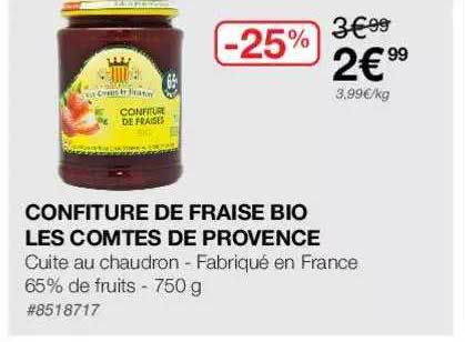 confiture de fraise bio les comtes de provence
