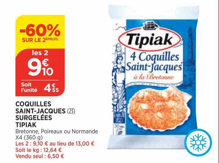 coquilles saint-jacques surgelées tipiak