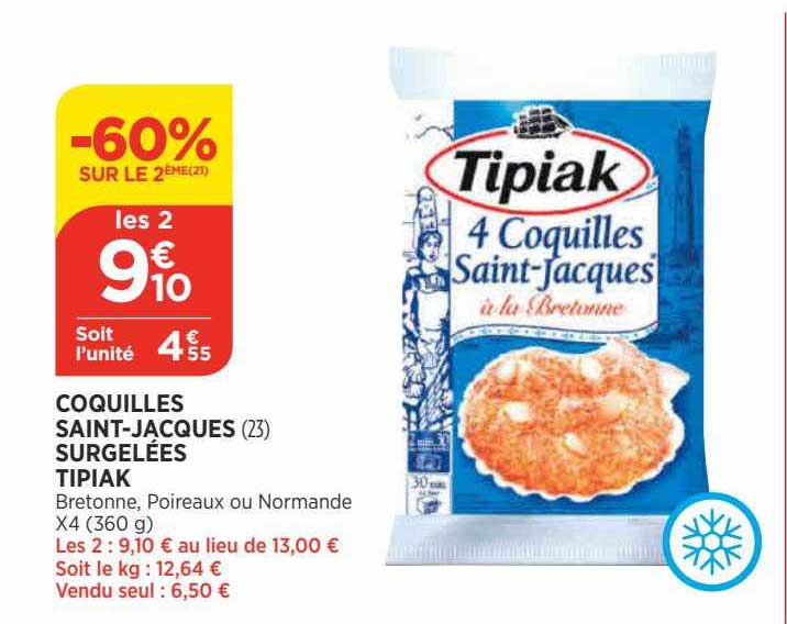 coquilles saint-jacques surgelées tipiak