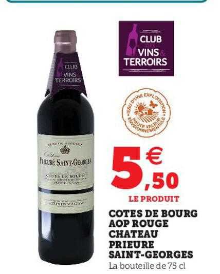 côtes de bourg aop rouge château prieure saint-georges