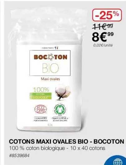 Cotons Maxi Ovales Bio - Bocoton