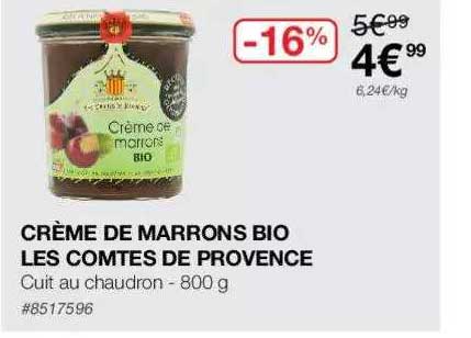 crème de marrons bio les comtes de provence