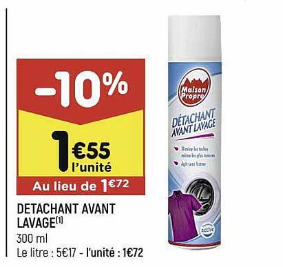 détachant avant lavage