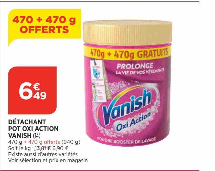 détachant pot oxi action vanish