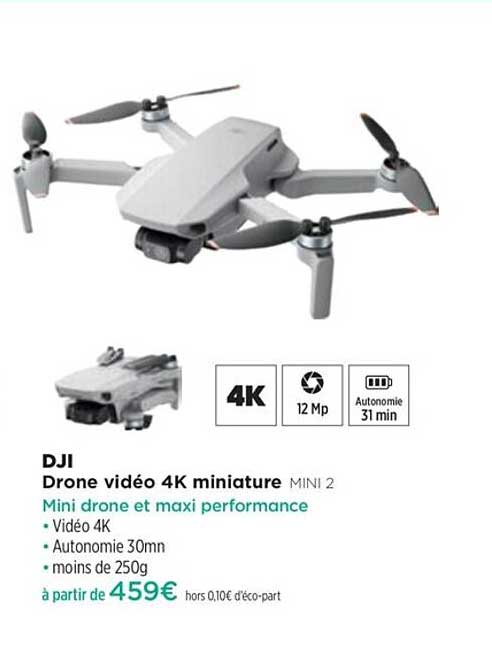 drone vidéo 4k miniature dji mini 2