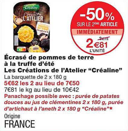 écrasé de pommes de terre à la truffe d'été les créations de l'atelier "créaline"