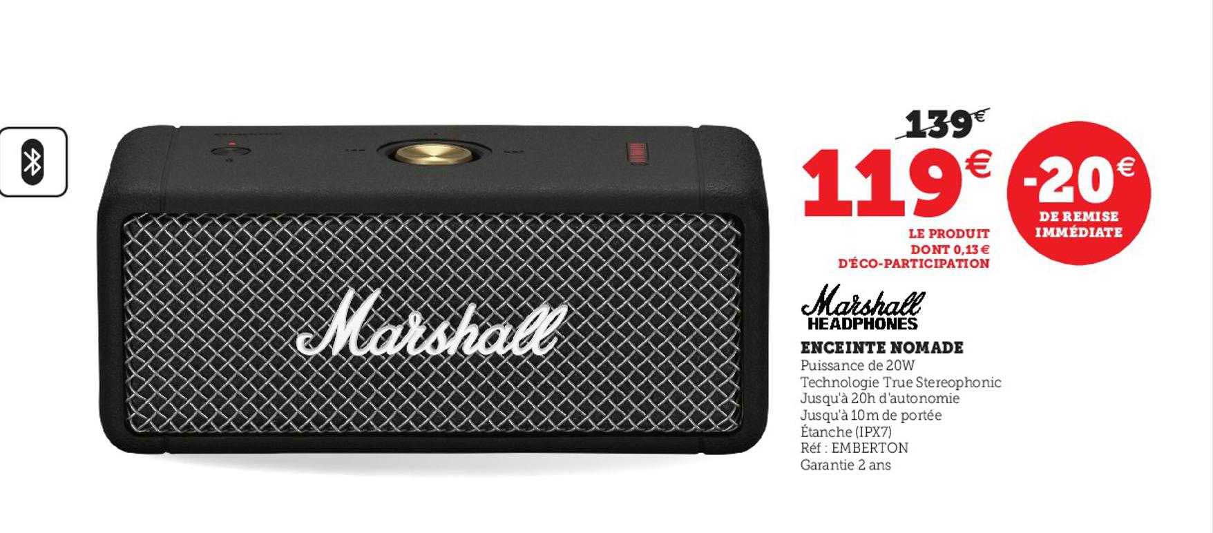 Enceinte Nomade Marshall Headphones