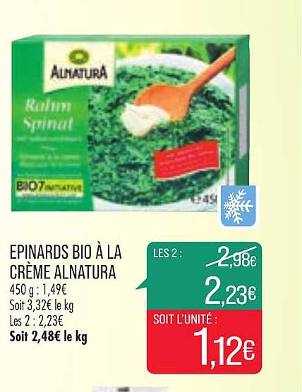 épinards Bio à La Crème Alnatura