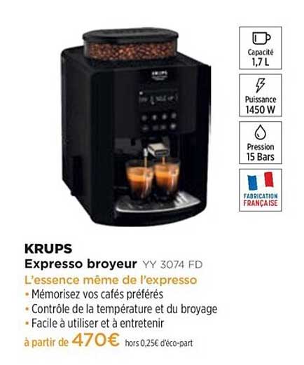 Expresso Broyeur Krups Yy 3074 Fd