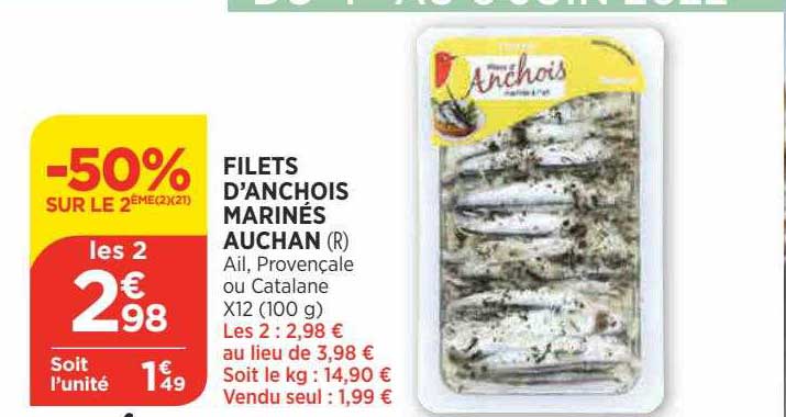filets d'anchois marinés auchan