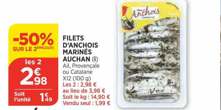 filets d'anchois marinés auchan