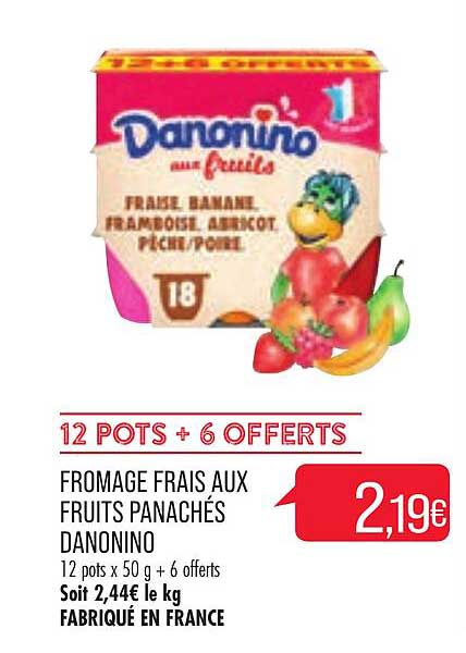 Fromage Frais Aux Fruits Panachés Danonino