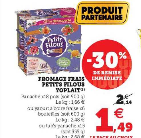 Fromage Frais Petits Filous Yoplait