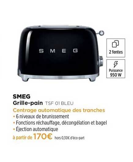 grille-pain smeg tsf 01 bleu