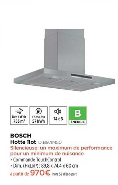 Hotte îlot Bosch Dib97im50
