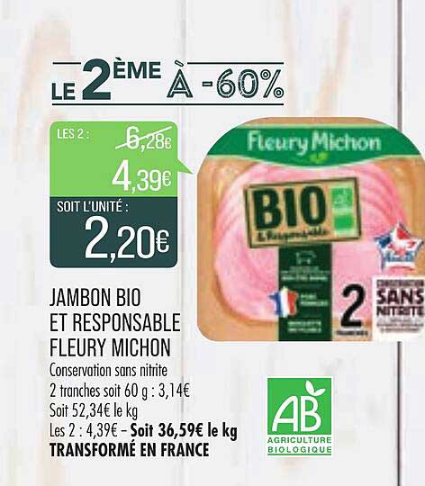 Jambon Bio Et Responsable Fleury Michon