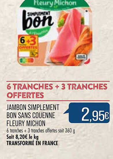 Jambon Simplement Bon Sans Couenne Fleury Michon