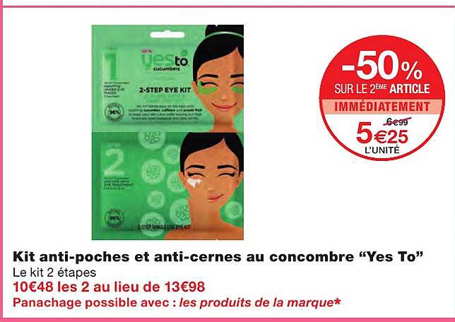 kit anti-poches et anti-cernes au concombre "yes to"