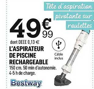 l'aspirateur de piscine rechargeable bestway