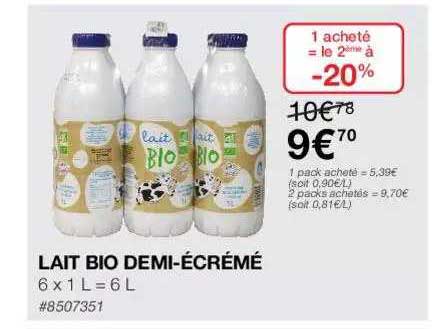 lait bio demi-écrémé