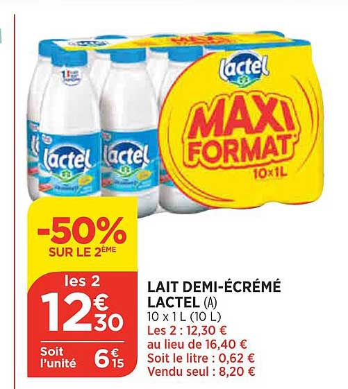 lait demi-écrémé lactel