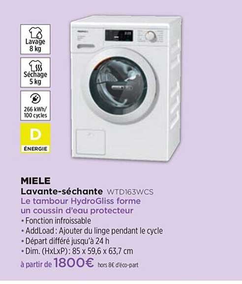 Lavante-séchante Miele Wtd136wcs